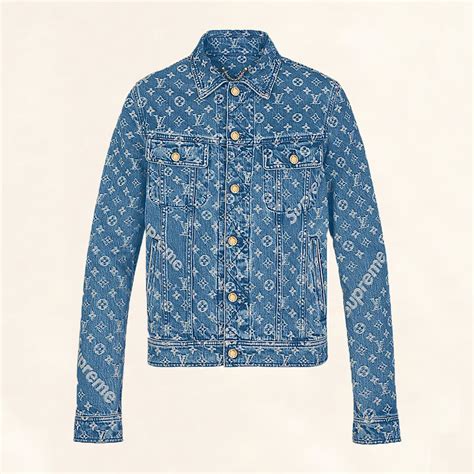 louis vuitton supreme jean jacket|supreme denim jacket lv.